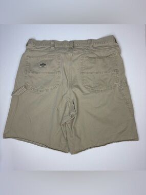 Lee Dungarees Men Size 46 R Shorts Denim Carpenter Beige Tan Khaki Cotton 10 in